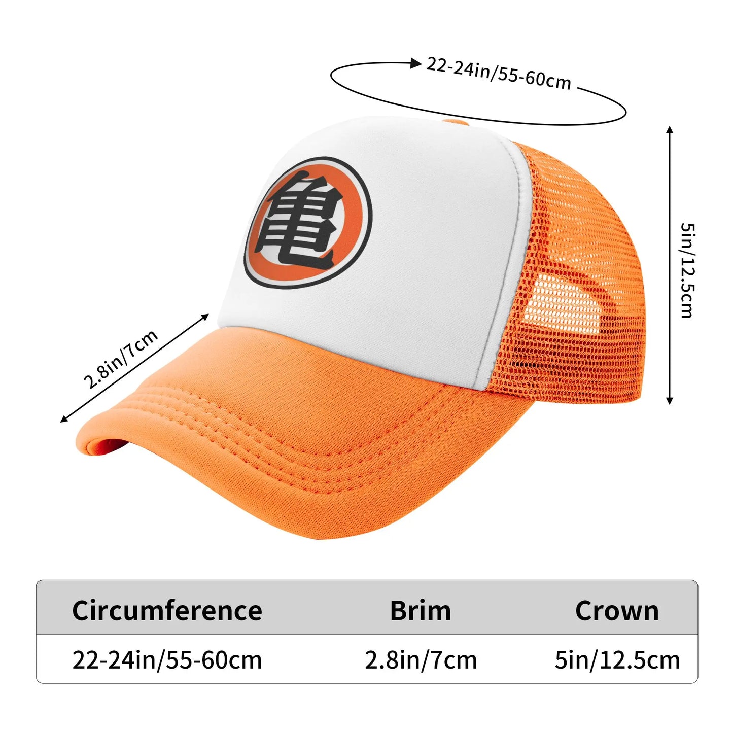 DBZ Turtle Japanese Anime Goku Trucker Cap Adult Dragon Ball  Hat Sun Hats Dad Hat Adjustable Snapback Caps Mesh Baseball Cap
