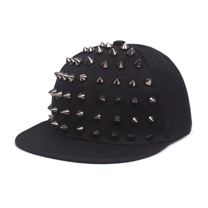 Herren-Kappen, flache Hüte, Hip-Hop-Snapbacks, ausgefallene Baseballkappen mit Nieten, Street-Dance-Kappen, trendige Mesh-Kappen mit Schirm, für Jugendliche, Jungen und Mädchen