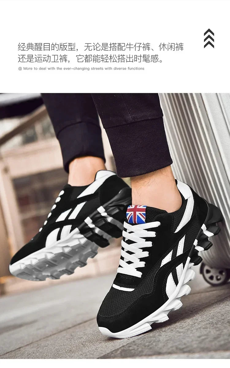 Brand Trend størrelse 46 47 48 slidstærke fitness-sneakers til mænd med støddæmpning, tyk sål og åndbare udendørs løbesko til mænd