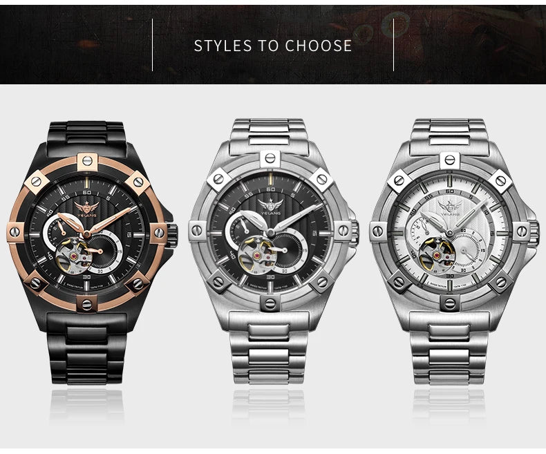 Yelang V1024 Men Brand Watches 44mm Japan miyota 82S7 Automatic Mechanical movement Luminous Men 100m Waterproof Watch business