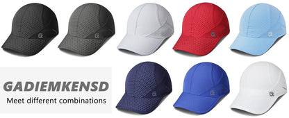 GADIEMKENSD Stretch Running Hat with Soft Brim, Quick Dry Baseball Cap Casual Breathable Adjustable Sun Protection Hats