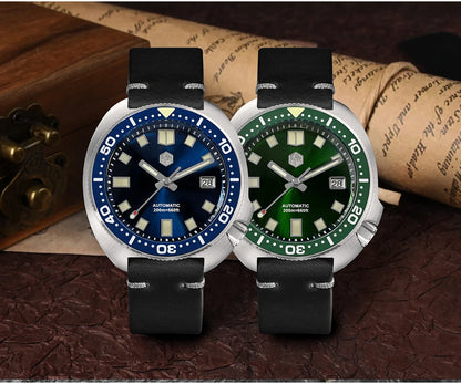 San Martin Turtle Men's Diver Watch 44mm NH35 Automatic Mechanical Wristwatch Sapphire Waterproof 200m Luminous Watches SN0047
