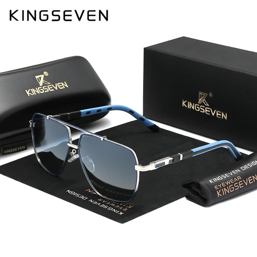 KINGSEVEN Nové luxusní sluneční brýle pro muže a ženy, UV400, čtvercový velký rám, polarizované skla, outdoorové, ležérní, módní, řidičské brýle