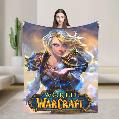 WOW World of Warcraft Arthas Retro Game Blanket  Soft Plush Bedding Throws For Home Decor Travel Flannel Bedspread Bed Cover