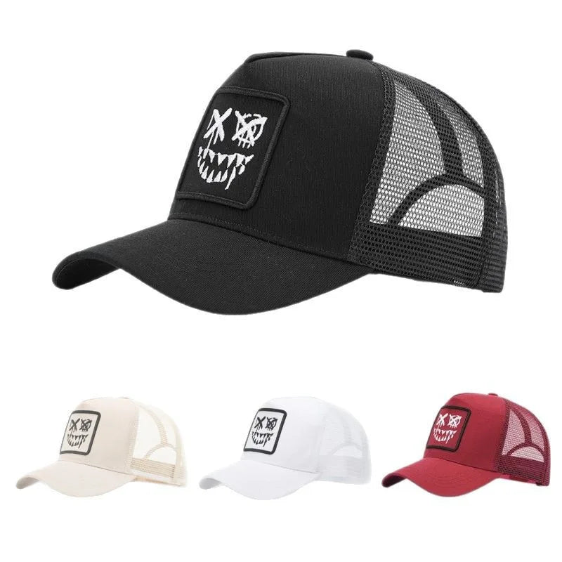 Doitbest Children XX Smiling Face Embroidery Baseball Caps Mesh Summer Outdoor Adjustable Casual Hats Boy Girl Sunscreen Hat