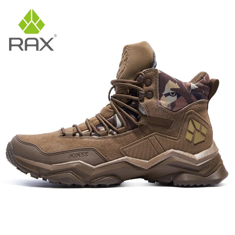 RAX winter men's and women's hiking shoes snow boots waterproof leather sports shoes super warm men's boots outdoor work shoes