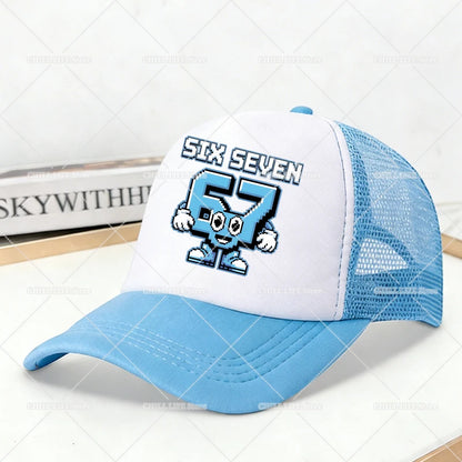 Steal A Brainrot Mesh Baseball Caps Cartoon 67 Six Seven Adult Kids Sports Hats Boys Girls Summer Outdoor Sunshade Peaked Caps