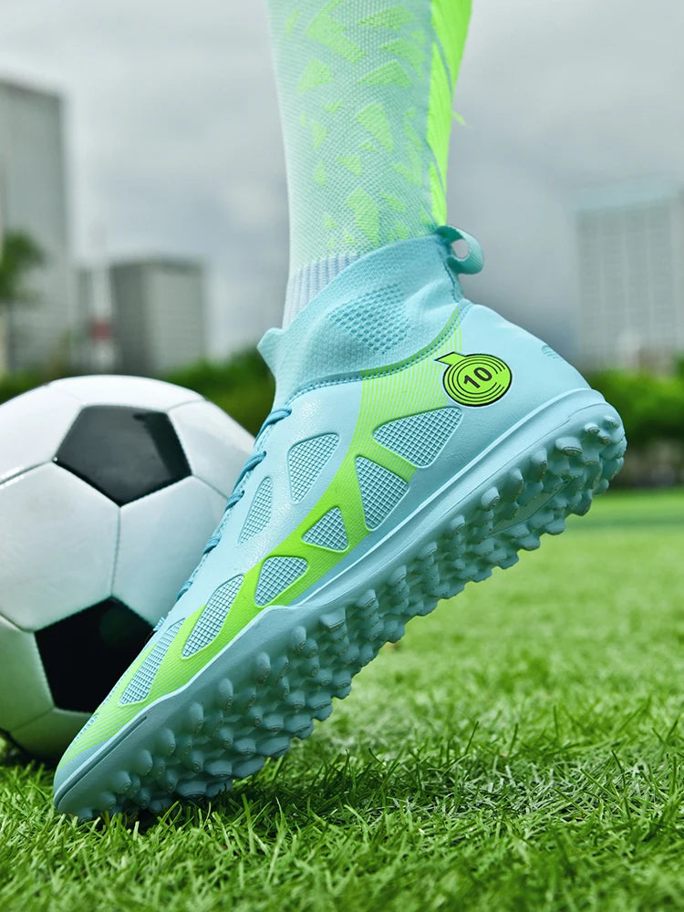 Professional Sports Football Shoes TF Broken Nail Teenagers Durable Wear Resisting Training Shoes Adult High-Tops Soccer Shoes