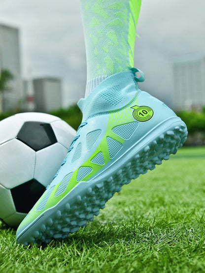 Professional Sports Football Shoes TF Broken Nail Teenagers Durable Wear Resisting Training Shoes Adult High-Tops Soccer Shoes