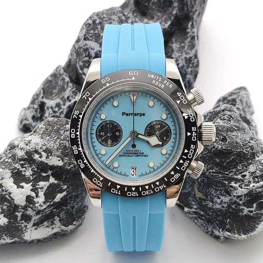New Chronograph VK64 Quartz Watch 39.5mm 316L Stainless Steel 50M Waterproof Luminous Men Sports Business Watches