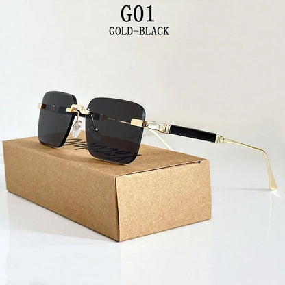 Čtvercové sluneční brýle pro ženy, trendy vintage designové bezrámové sluneční brýle pro muže, módní brýle na dovolenou, Lentes De Sol Mujer