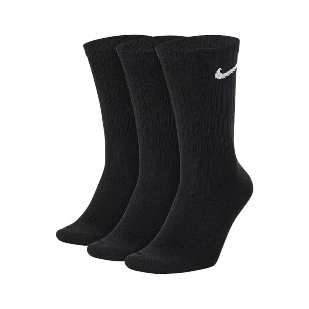 Nike Logo Athletic High-Top Socks Training Mid-Calf Socks Unisex Style Combo Pack White SX7676-100