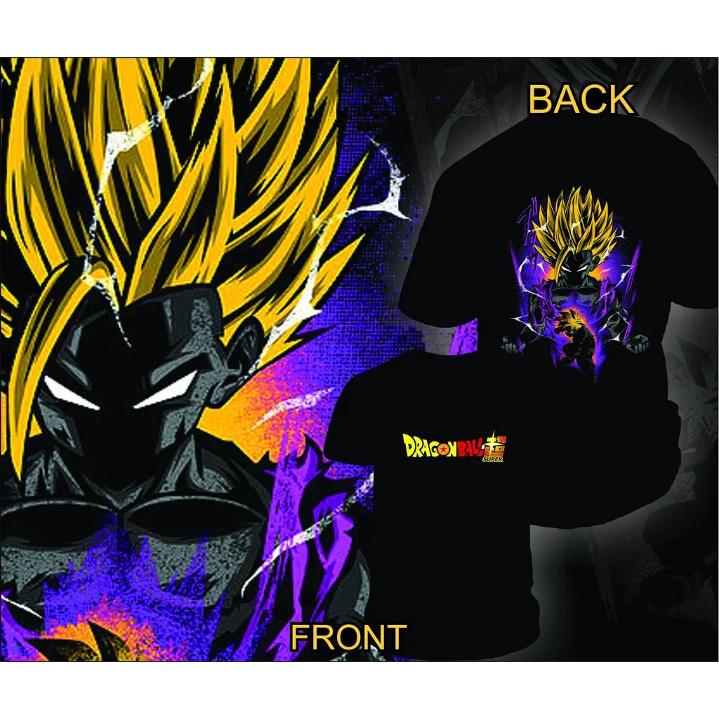 2026 Summer New Dragon Ball Super Gogeta Men's T-Shirt Black Blue Aura 100% Cotton Oversized Breathable Casual Short Sleeve Tee