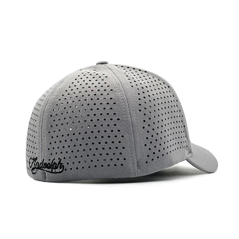 Czapka baseballowa dla mężczyzn z dużym daszkiem, z tyłu zamknięta, z krótkim daszkiem 5 cm, czapki z siateczki dopasowane do głowy, elastyczne czapki z całkowicie zamkniętym tyłem, rozmiary 56–60 cm, 61–65 cm