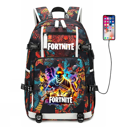 Fortnite-Print-Schülerrucksack für Jungen und Mädchen, Schulrucksack mit großem Fassungsvermögen, wasserdicht, leicht und strapazierfähig, Geburtstagsgeschenk
