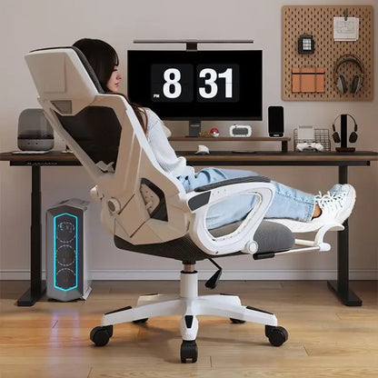 Ergonomic Reclining Office Chair with Lumbar Support, Adjustable Height Computer Chair, Comfortable Student Desk Chair, Gaming Chair for Home Office