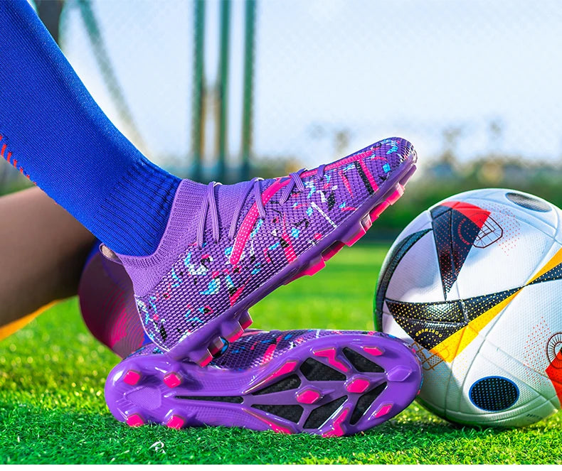 Ghete de fotbal profesionale pentru bărbați, din plasă respirabilă, crampoane antiderapante, sneakers rapizi la modă pentru gazon artificial, pantofi de fotbal pentru bărbați