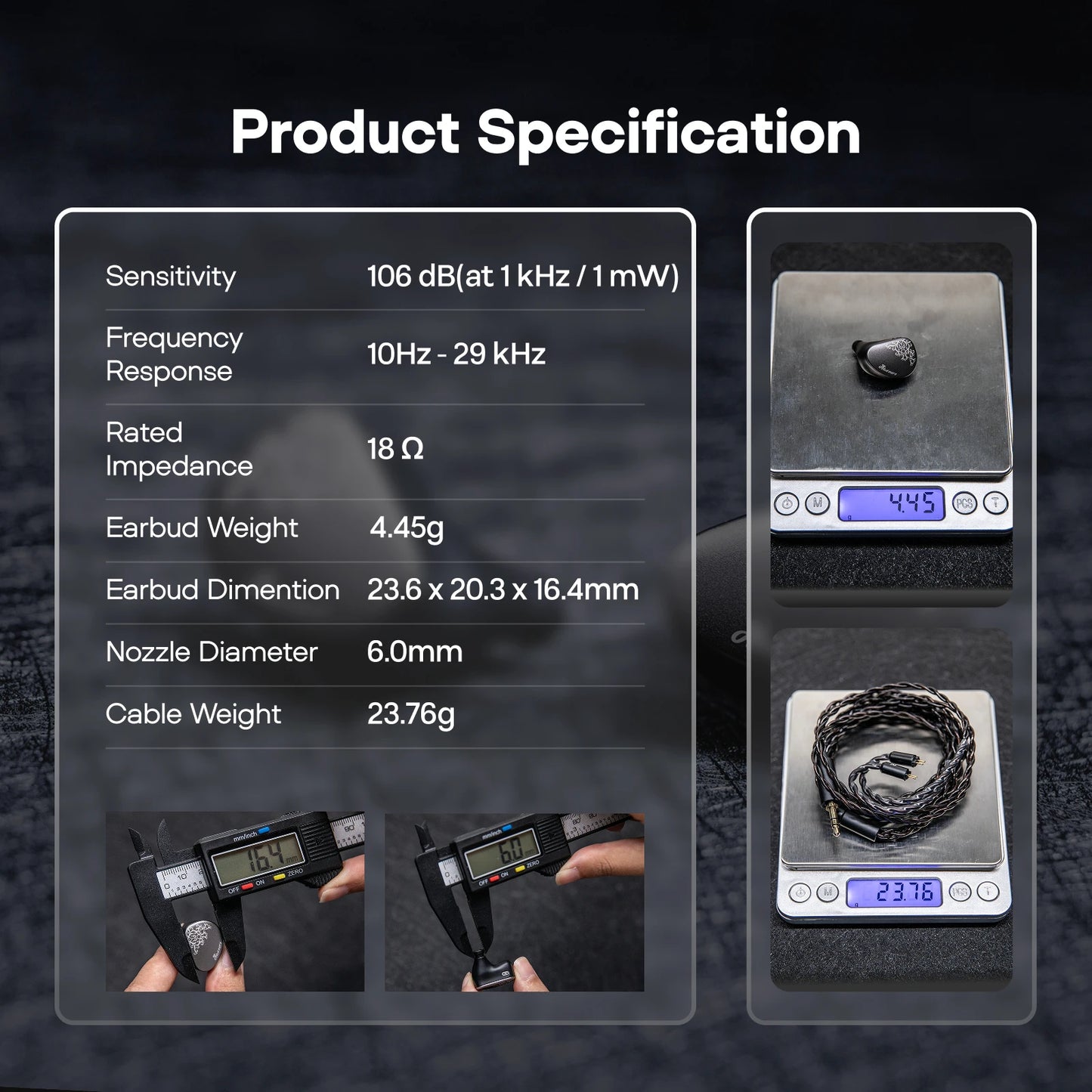 Linsoul Kiwi Ears Cadenza II IEM 10mm Titanium Dynamic Driver HiFi Earphones with KARS 2.0 & Detachable Cable