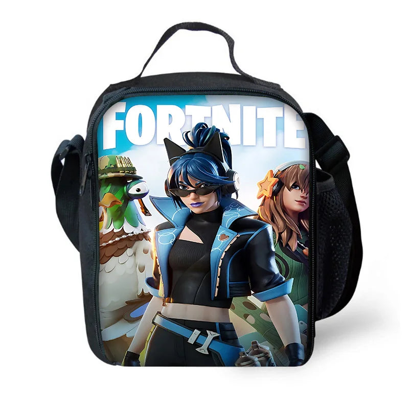 Borsa termica Classic Game Fortnites per bambini, capiente, per ragazzi, ragazze e studenti, ideale per picnic all’aperto, riutilizzabile come lunch box isotermico