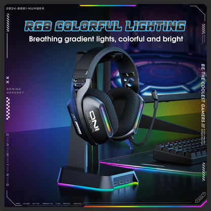 Cuffie gaming wireless ONIKUMA GT808 2.4G/Bluetooth/cablate a 3 modalità over-ear con microfono con cancellazione del rumore per PC PS4 PS5