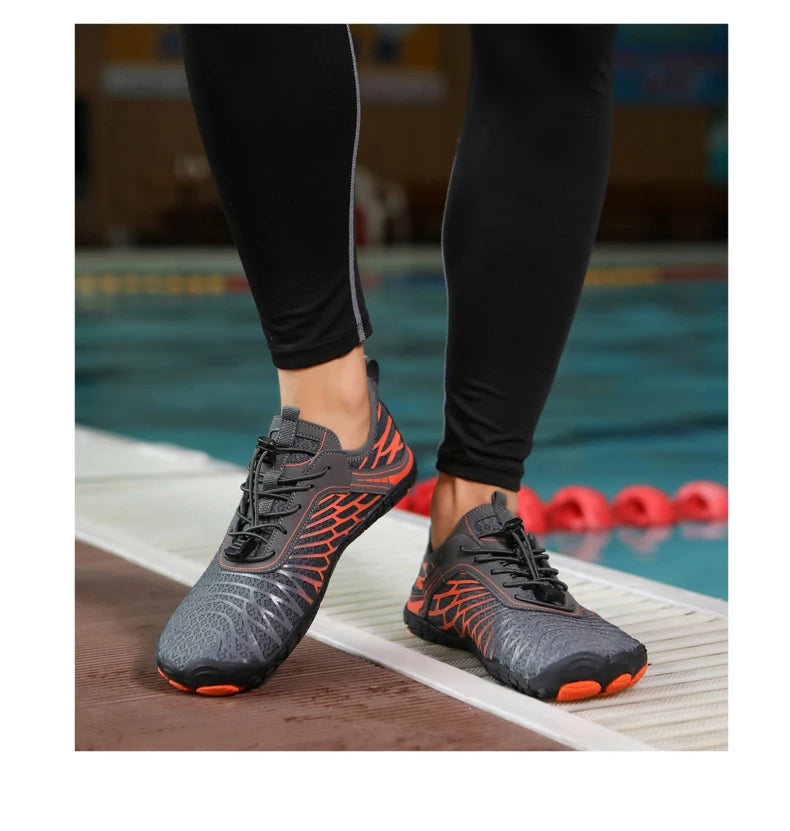 Men's Water Shoes and Women's Beach Barefoot Aqua Shoes, Quick-Dry Swimming, Wading Sports Sneakers for Upstream Boating, Fishing, Surfing