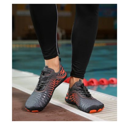Men's Water Shoes and Women's Beach Barefoot Aqua Shoes, Quick-Dry Swimming, Wading Sports Sneakers for Upstream Boating, Fishing, Surfing