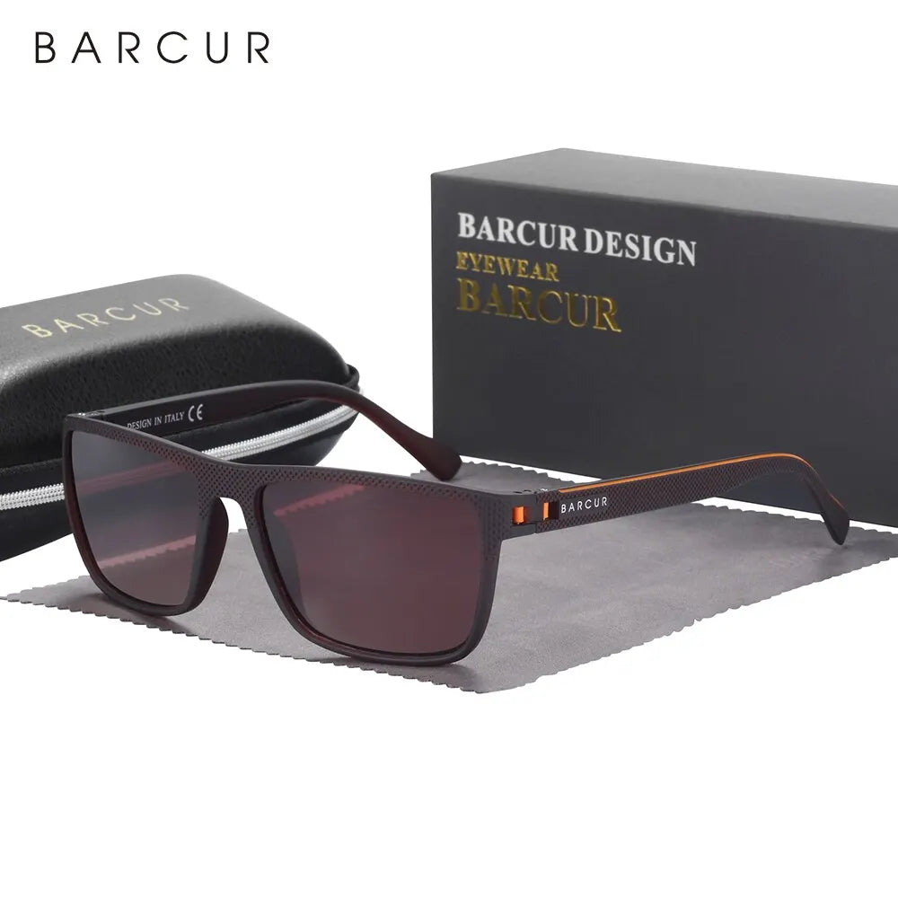 BARCUR Design TR90 Sluneční brýle pro muže Polarizované Lehké sportovní sluneční brýle Dámské brýle Doplněk k brýlím Oculos Ochrana proti UVAB záření