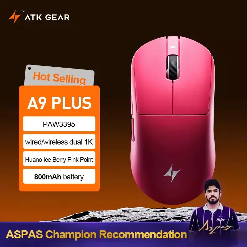 ATK Dragonfly A9 SE Plus Pro Max Ultra Wireless Gaming Mouse NearLink Ultra-lightweight Tri-mode Dual 8K Ergonomic E-sports Mice