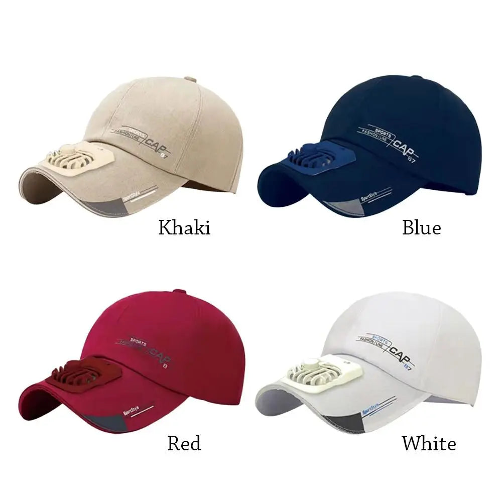 Casquette avec ventilateur Ventilateur de refroidissement USB d'été Casquette de baseball Protection solaire pour le golf en plein air Casquette à visière réglable sur 2 vitesses Casquette de randonnée avec ventilateur