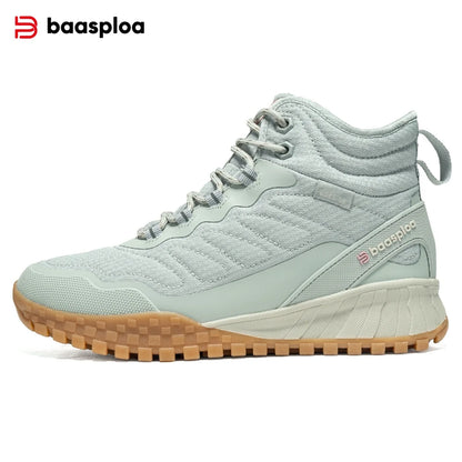 Baasploa Winter Women Sneakers Plush Warm Snow Boots Non-Slip Waterproof Shoes Women Outdoor Boots Walking Shoes