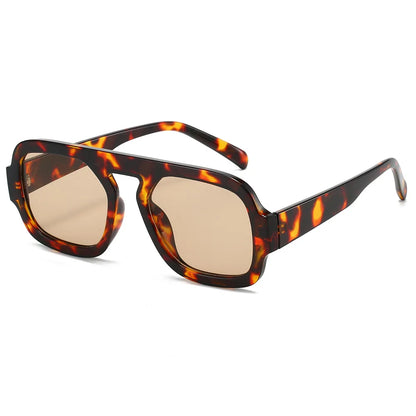 Retro pilotní čtvercové sluneční brýle, dámské, módní, jednoduché, černé, čajové, sluneční brýle pro ženy a muže, trendy, outdoorové, ležérní, UV400