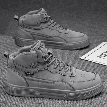 Breathable men's casual shoes, skate shoes, mid-top men's shoes, breathable and versatile sports shoes, suitable for wearing all