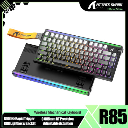 ATTACK SHARK R85 HE 8000Hz RGB Rapid-Trigger-Tastatur, 0.005mm RT-Genauigkeit, kabelgebundene Gaming-Tastatur, magnetischer Hall-Effect-Switch
