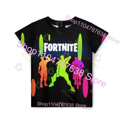 2PCS Suits F-Fortnited Victory 3D T-shirt Shorts Kids Tops Girls Boys Battle Royale Clothes Harajuku Tees Hero Children T Shirt