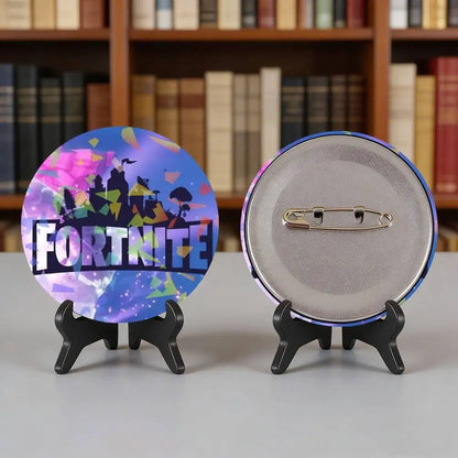 Game F-Fortnite-Logo-Druck für Laser-Abzeichen, Ansteckpin für Rucksack, Kleidung, Hut, Broschen-Dekoration, Kunstgeschenke