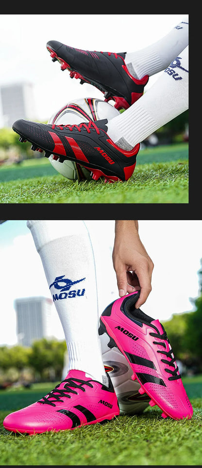 New Men's and Women's Football Shoes, Indoor and Outdoor Sports Shoes with Long and Broken Studs for Football Training Mat