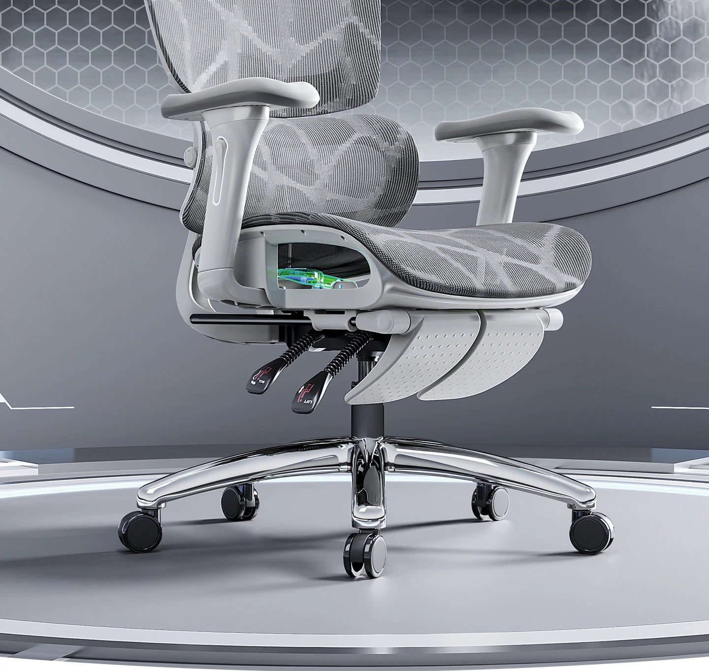 Ergonomic Office Chair with Lumbar Support, Adjustable Height Gaming Chair, Comfortable Computer Chair with Swivel Recliner Design for Home & Office