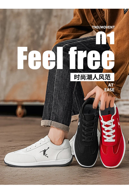 Men's Shoes, Spring and Autumn Trendy Styles, New Cross-Border Models, White, Black, Red Sneakers, Soft-Soled Breathable Men's Low-Top Versatile Casual Shoes