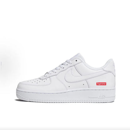 Nike Supreme  Air Force 1 “Box Label” Comfortable Low-Top Sneakers Unisex White CU9225-100