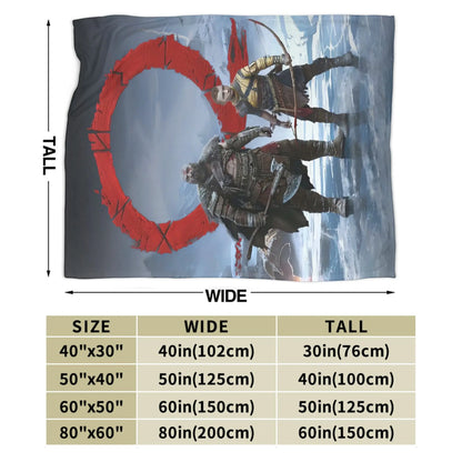 God of War Game Gamers Kratos Warm Blanket  Decorative Plush Throw Blanket Funny Couch Bed Flannel Bedspread Sofa Bed Cover
