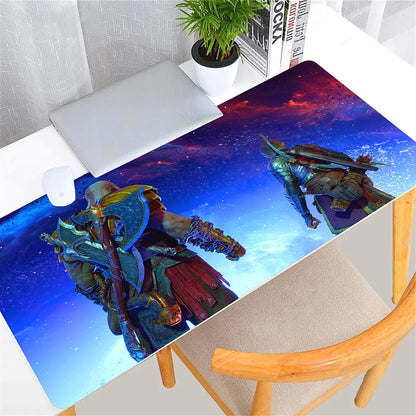 Large Game God of War Mousepad XL Desktop Natural  Rubber Desk Mat Kawaii Gaming Accessories Students Writing Pad Desk Mat 80x30