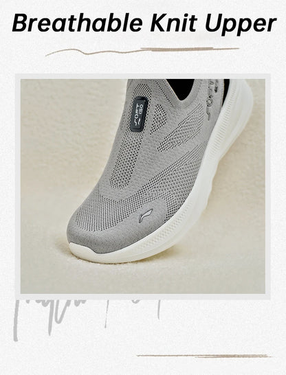 Scarpe casual da passeggio slip-on da uomo Li-Ning SOFT GO 2 KNIT, ammortizzate, comode e stabili, sneakers sportive quotidiane in mesh per jogging LiNing AGLV017