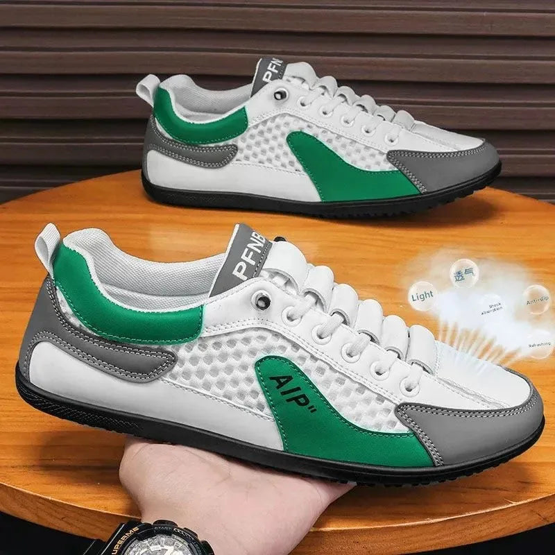 Sapatilhas desportivas casuais slip-on com atacadores para homem, em malha respirável, unissexo, para primavera e outono, corte baixo, sola plana e calçar rápido e fácil