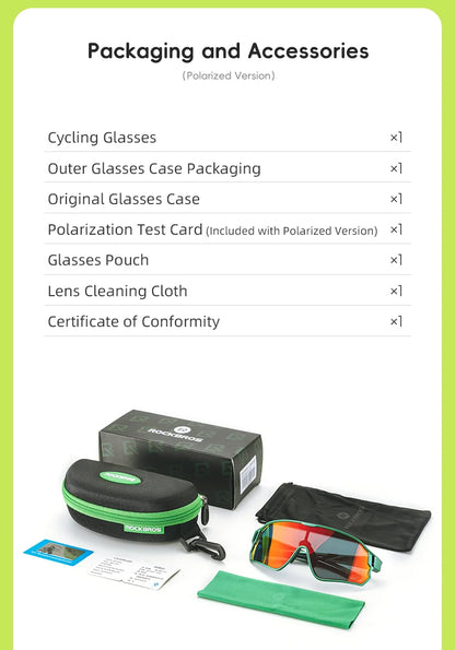 ROCKBROS Dětské polarizované fotochromatické cyklistické brýle s ochranou UV400, sluneční brýle pro outdoorové sporty, dětské brýle na horská kola (MTB)