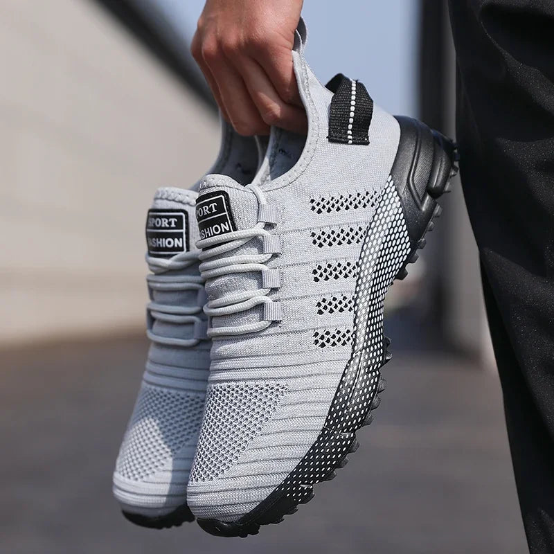 Lässige Herren-Sneaker aus Mesh, leicht und atmungsaktiv, mit weicher Sohle, Slip-on-Laufschuhe, flache Loafers, Trainers, Zapatos Hombre