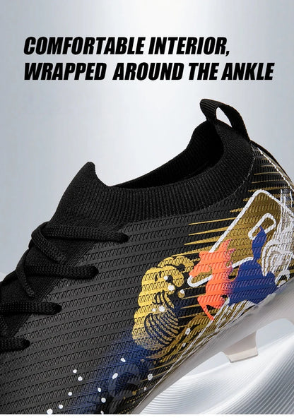 Chaussures de football pour homme, gazon, ultralégères, sportives et confortables, pour adulte, antidérapantes, crampons d'extérieur, sport, futsal, entraînement, match