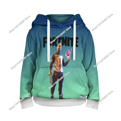 2025 Neuer Fortnite-Hoodie mit 3D-Print für Herren, Harajuku, langärmeliges Oversized-Sweatshirt, Unisex-Cosplay-Kleidung