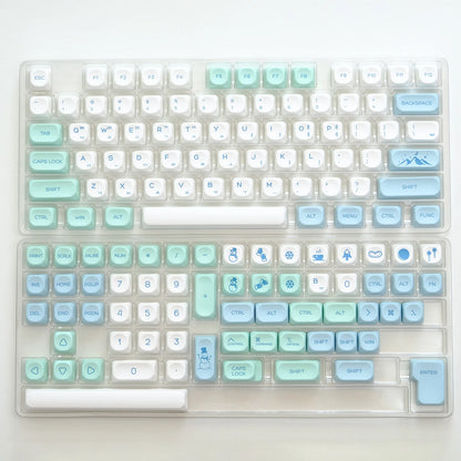 KBDiy KOA Profile Keycap GMK Style Retro 9009 Theme PBT Keycaps For Mechanical Keyboard Gaming KIT Korean 139 Keys ISO Key Cap