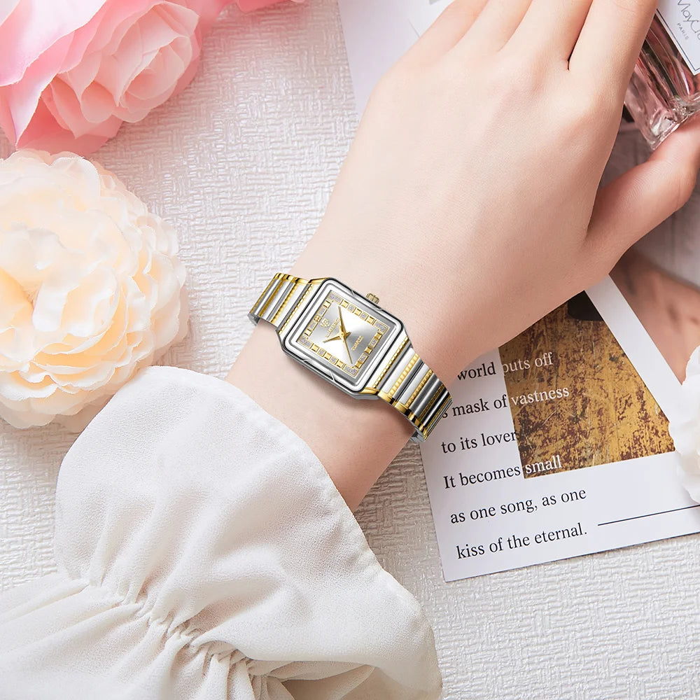 LIEBIG Lady Top Brand Luxury Quartz Watches Stainless Steel Strip Watch For Women Fashion Waterproof Wristwatch Relogio Feminino