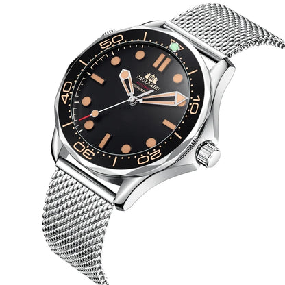 Automatic Mens Watch Mechanical Self Wind Movement Net Stainless Steel Nylon Strap Luxury Fashion Watches